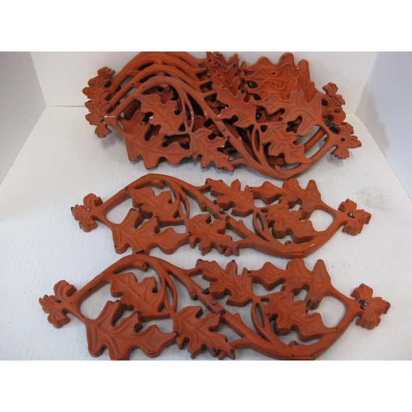 Vintage 1970s Indoor/Outdoor Retro Modern Wall Hangings Leaves 18” x 5.75" (6) - Picture 2 of 6